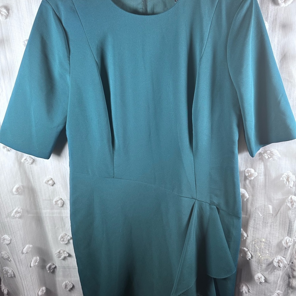 NWOT Maggy London Women’s Peacock Blue Midi Dress Size 8
